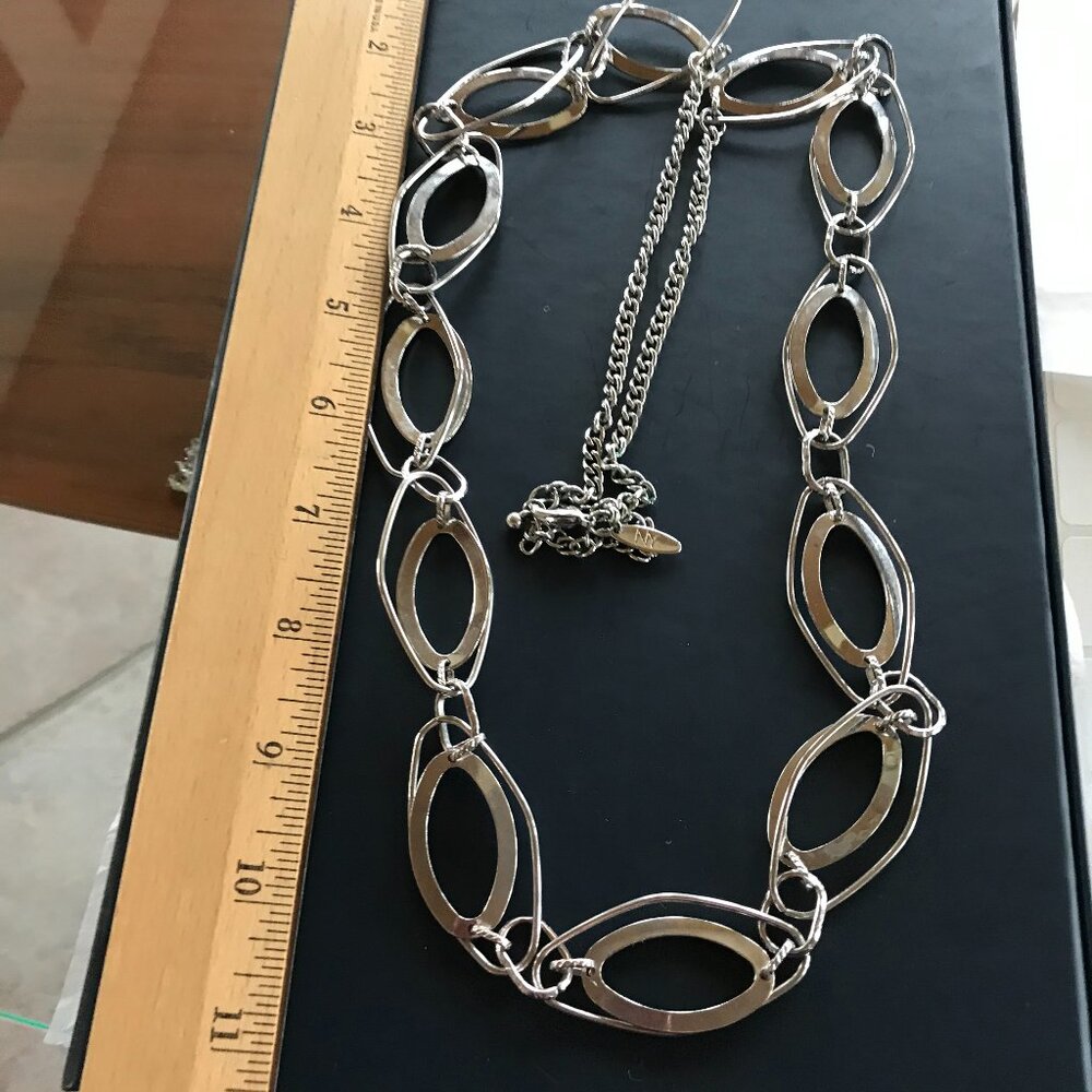 NY Collection 36" Concentric Ovals Necklace w/Lobster Claw Clasp